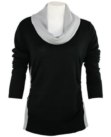 FX Fusion Knits - Black & Silver Top Ribbed Sides & Two Tone Color Block