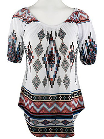 Big Bang Clothing SW Designs, Short Sleeve, Rhinestone Southwest Themed Print