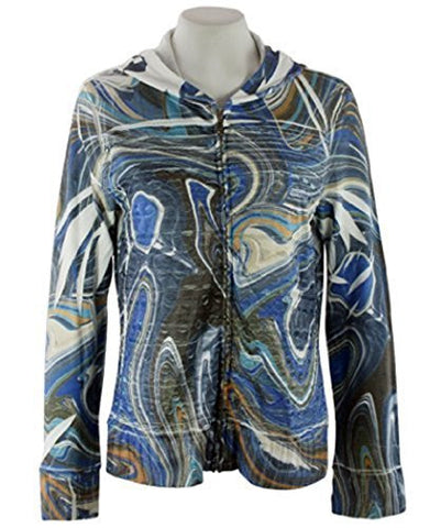 Cubism Swirls, Hoodie Geometric Eyelet Print with Burn Outs