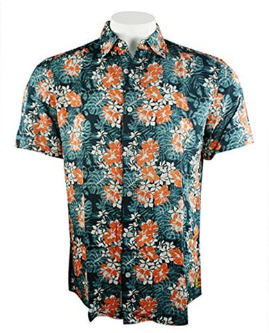 Margaritaville - Hibiscus, BBQ Short Sleeve Men's Tropical Print Shirt