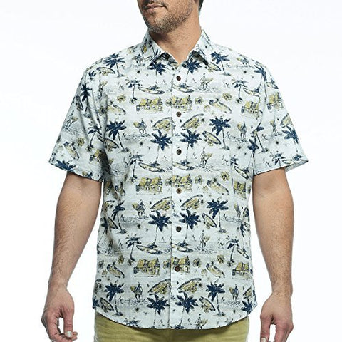 Margaritaville - North Shore, Short Sleeve Men's Tropical Print Casual Shirt