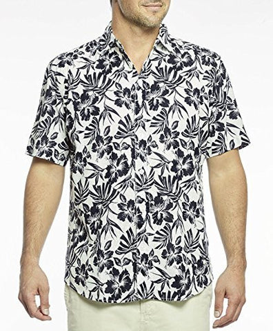 Margaritaville - Floral Shadow, Button Front Short Sleeve, Men's Tropical Shirt