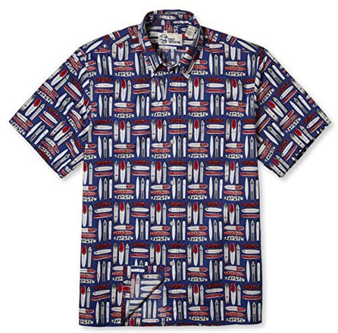 Reyn Spooner - Longboard Lil, Classic Plkt Hawaiian Print Match Pocket Casual Shirt