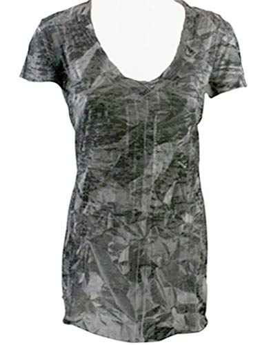 Elvis Laskin - Dimensions, Short Sleeve, Crew Neck, Abstract Design, Microfiber Top