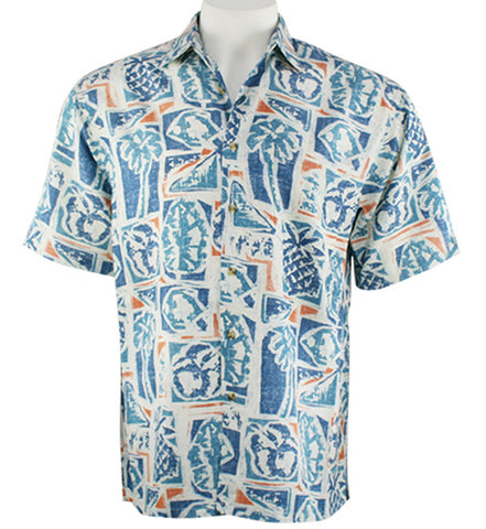 Bamboo Cay - Cruise Camp, Tropical Style Resort Wear Button Front Men's Shirt