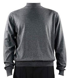 Bassiri Mock Neck, Full Cut, Long Sleeve. Knit Men's Dark Grey Sweater