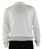 Bassiri Mock Neck, Full Cut, Long Sleeve. Knit Men's White Sweater