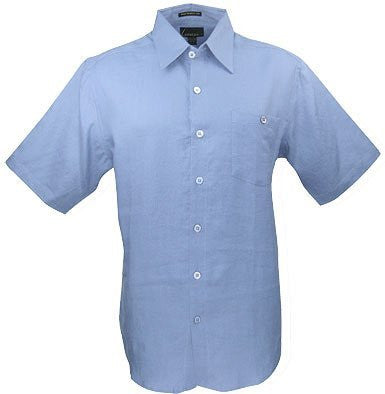 Luau Cove Sportswear Colored Short Sleeve, Men's Casual Sky Blue Shirt