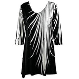Valentina Signa - Feather Fall, 3/4 Sleeve V-Neck Tunic Rhinestone Highlights