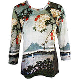 Katsushika Hokusai - Cherry Blossom, 3/4 Sleeve, Scoop Neck Women's Art Themed Top