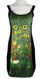 Breeke - Farm Garden Sunflowers, Scoop Neck, Hand Silk Screened Sleeveless Dress