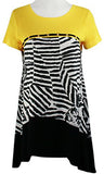 Isabel Clothing - Zebra Views Short Sleeve Asymmetric Hem Geometric Print Tunic