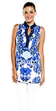 Joyous & Free - Blue Orchid, Sleeveless Tunic Mini Dress V-Neck Collar