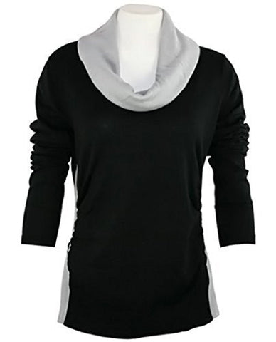 FX Fusion Knits - Black & Silver Top Ribbed Sides & Two Tone Color Block