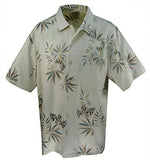 Luau Striped Leaves Sportswear, Silk Striped Leaves Weave, & Mother of Pearl Buttons