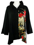 Moonlight - Asian Garden, Sharkbite Hem Long Sleeve Wired Collar Floral Jacket