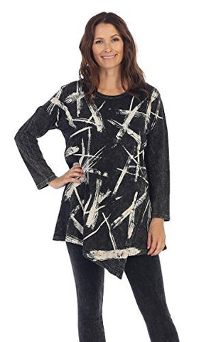 Jess & Jane - Dazzeling, Mineral Washed, Cotton Sublimation, Scoop Neck Tunic