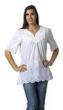 Bacci Clothing - Nelly, Peasant Blouse, Short Sleeve Button Front, Knitted Accents
