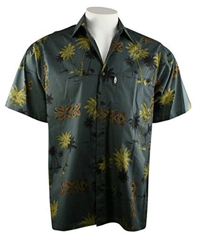Go Barefoot - Coco Palms, Classic Hawaiian Shirt Banded Collar Side Vents & Coconut Buttons