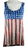 Nally & Millie - U.S. Flag, Scoop Neck Patriotic Tank Top on a Sleeveless Body