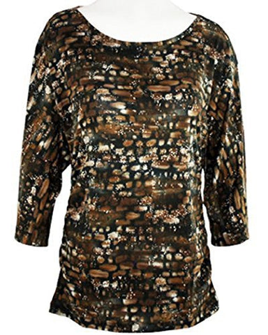 Tribal - Rectangle Maze Fashion Top with Dolman Sleeves on a Crew Neck Body