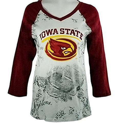 P-Michael - Iowa State Top, School Colors, School Name Highlighted in Foil