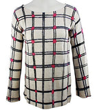 Nally & Millie - Tick Tack, Long Sleeve, Boat Neck Lightweight Checkered Top