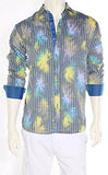 Envy Evolution Multicolored Button Front Colored Cuff Lightweight Men's Shirt