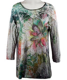 Cactus Fashion - Shaded Floral, Rhinestone Accents, Sublimation Tunic