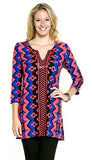 Joyous & Free Pink Geometric Print - La Vida Loca, Tunic Round Neck