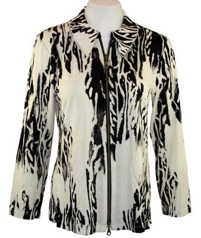 Walking Art Clothing, Black & White, Fabric Blend Jacket - Animal Pattern