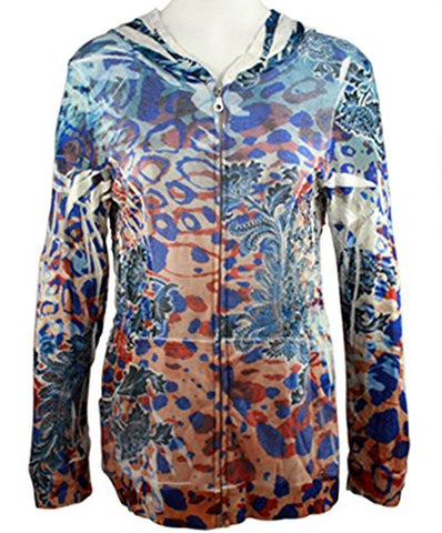 Cubism - Jungle Flair, Long Sleeve Hoodie, Multi-Colored Abstract Animal Print