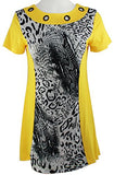 Isabel Clothing - Wilderness View, Short Sleeve Accented Collar Fashion Tunic