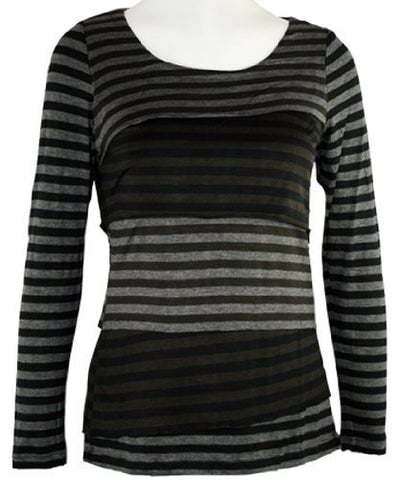 Tribal - Stripe, Top with Scoop Neck on a Rayon & Spandex Body
