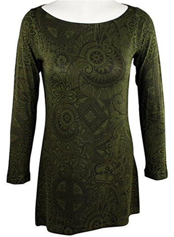 Nally & Millie- Altered View, Round Neck Tunic Top on a Long Sleeve Body