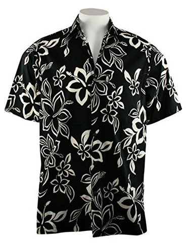 Go Barefoot - Kalani, Classic Hawaiian Men's Shirt Banded Collar Side Vents & Coconut Button