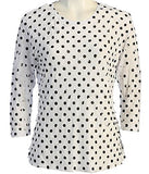 Jess & Jane - Polka Dots, Ruffle Accents, Scoop Neck, Sublimation Print Top