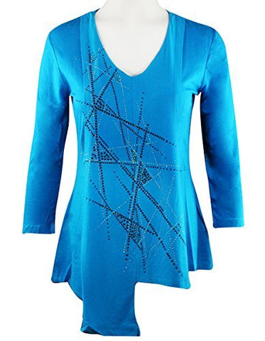 Crystaline Collections Crystal Sticks, Swarovski Crystal Accent 3/4 Sleeve Fashion Top