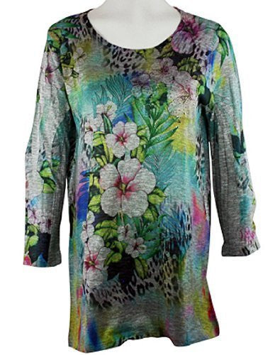 Cactus Fashion - Floral Bloom, Rhinestone Accents, Sublimation Tunic