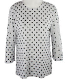 Jess & Jane - Polka Dots, Ruffle Accents, Scoop Neck, Sublimation Print Top