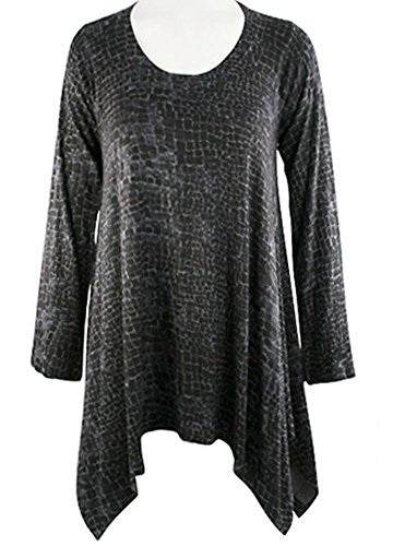 Nally & Millie - Square Deal, Scoop Neck Asymmetric Tunic on a Long Sleeve Body