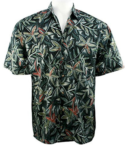 Bamboo Cay - Shadow Flowers, Tropical Style Lightweight Cotton Men's Shirt
