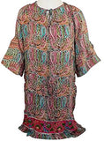 Tolani Apparel - Alexandria Flared Tunic, Paisley Patchwork Pattern Top