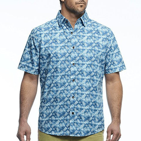 Margaritaville - Island Weave, Short Sleeve Men's Casual Tropical Print Shirt