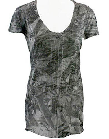 Elvis Laskin - Dimensions, Short Sleeve, Crew Neck, Abstract Design, Microfiber Top