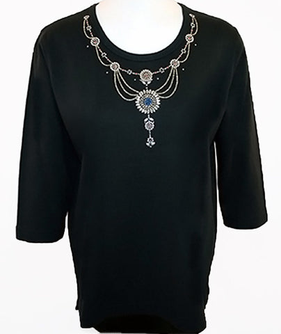 Christine Alexander - Turquoise Drop Necklace Top with Swarovski Crystals