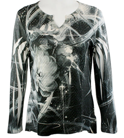 Cubism - Outer Limits, Lurex Thread, Split V-Neck, Multi Colored Layered Print