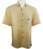 Bamboo Cay - Bird of Paradise, Tropical Style, Button Front Men's Yellow Shirt