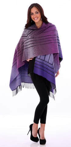Parsley & Sage - Brume purple colored French Cape in unique geometric pattern