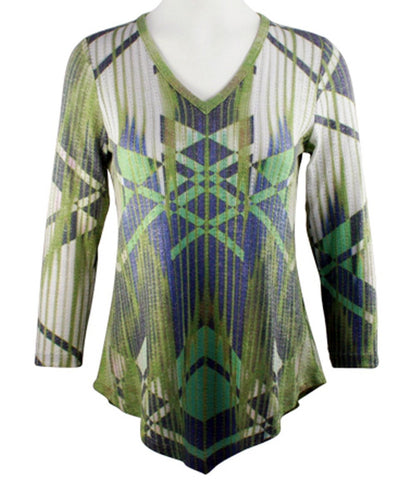 Boho Chic - Across Town, Long Sleeve Asymmetric Hem Fashion Tunic Top